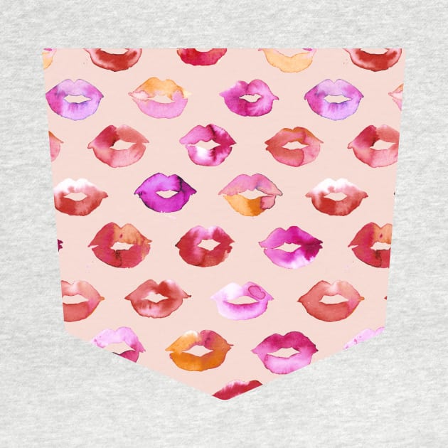 Pocket - Sweet Love Kisses Pink Lips by ninoladesign